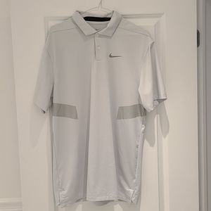 Nike Dri-Fit Golf Polo Medium Chevron Light Grey